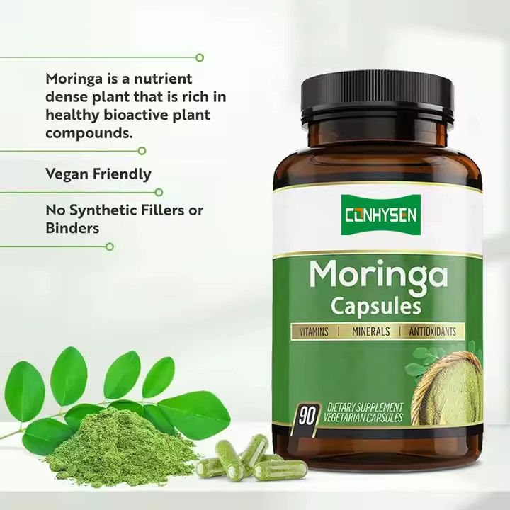Custom Flavor Pure Organic Moringa Capsules for Immune System & Energy Booster
