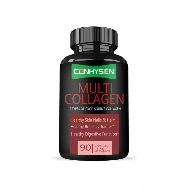 Food Grade Multi Collagen Capsules with Vitamin C Supports Skin Nails Hair Healthy