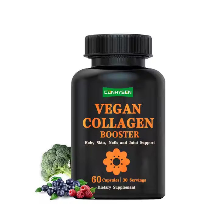 Plant Based Collagen Supplement Capsules for Smooth Skin Hair Growth Nails Support