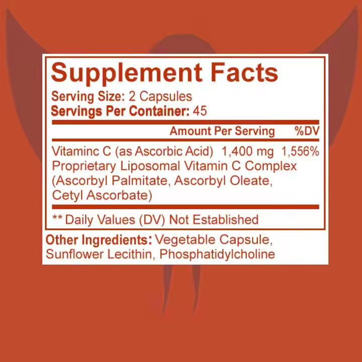 Pure Liposomal Vitamin C Capsules Supports Hair Skin and Nails Health Nutritional Supplements