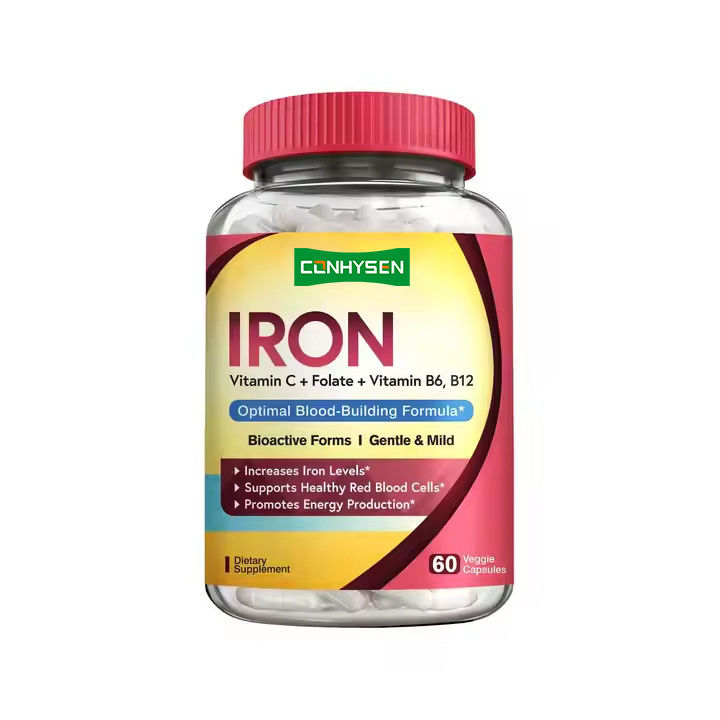 Iron Capsules With Vitamins Supplement Support Red Blood Cells Formation 60 Capsules