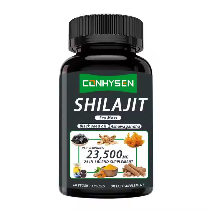OEM Himalayan Shilajit Capsules Fulvic Acid Minerals Sea Moss Acid Natural Blend Improves Energy