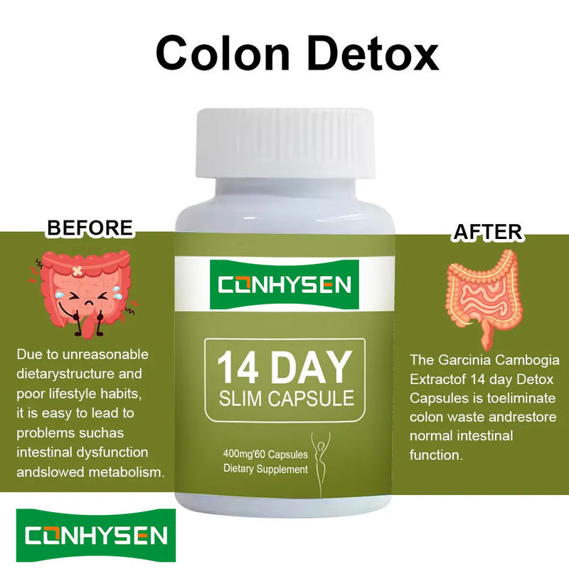 Private Label 14 Days Slimming Capsules Detox Fast Flat Tummy with Garcinia Cambogia Pills