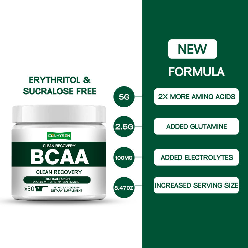 Private Labels Clean Recovery BCAA Powder 9 Essential Amino Acids Reduced Soreness And Stress