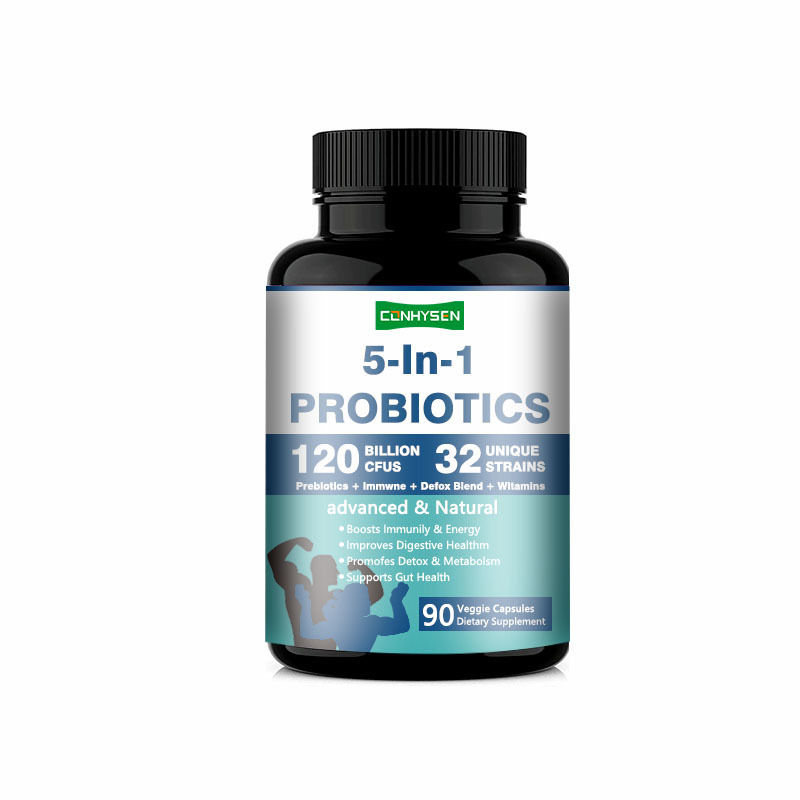 Factory Supply 5-In-1 Prebiotic Capsules Improves Digestives Health Premium Probiotics Complex