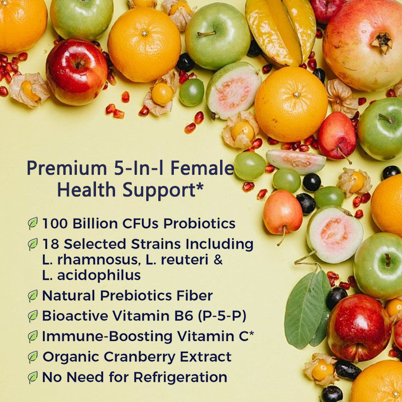 OEM / ODM Women'S Probiotics Capsules Optimize Vaginal Cut Flora Non GMO Premium 5-In-I Female