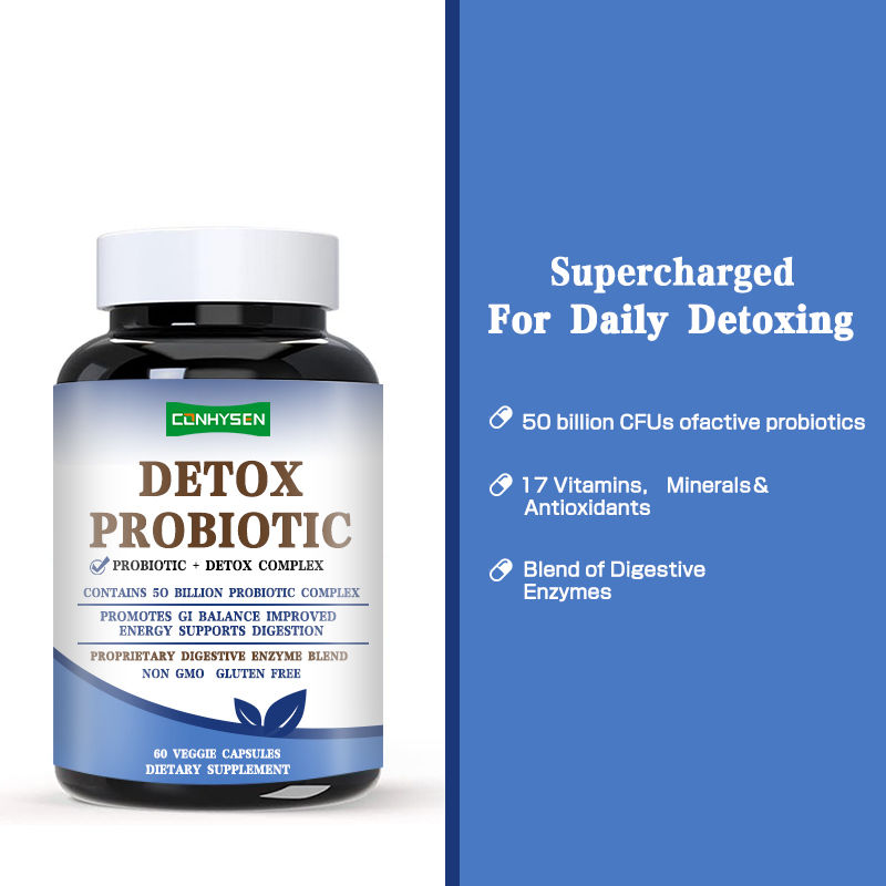 Premium Custom Detox Probiotics Capsules Improves Energy Levels Formulated For Women And Men