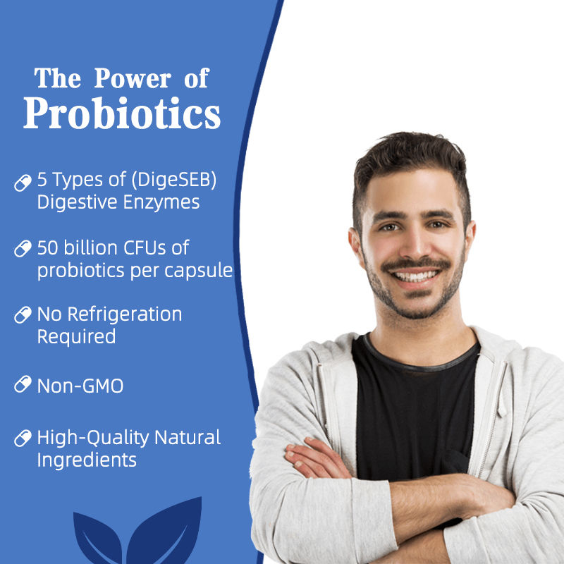 Premium Custom Detox Probiotics Capsules Improves Energy Levels Formulated For Women And Men