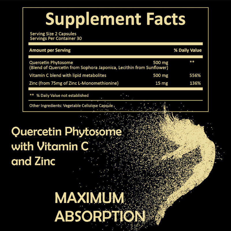 Custom Quercetin Capsules Quercetin Supplement For Allergy And Sinus Support 60 Capsules
