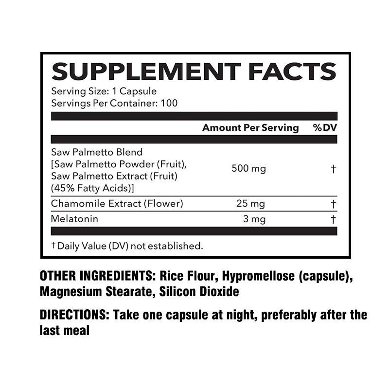 PM Formula For Traditional Prostate Sleep Support Saw Palmetto Capsules With Melatonin