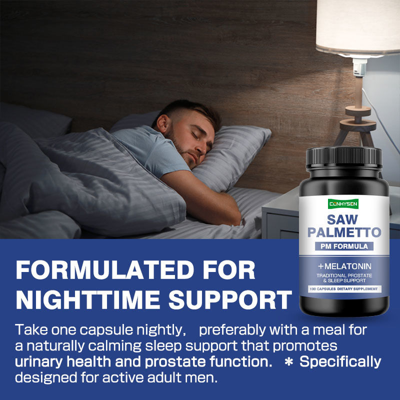 OEM/ODM Saw Palmetto Vegan Supplement Saw Palmetto Capsules for Reduces Frequent Urination