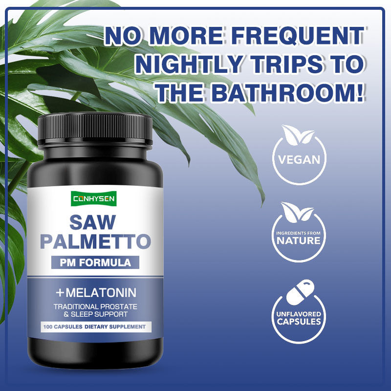 OEM/ODM Saw Palmetto Vegan Supplement Saw Palmetto Capsules for Reduces Frequent Urination