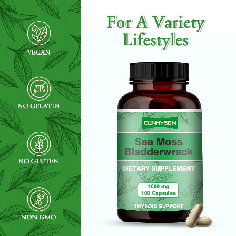 High Quality Sea Moss Capsules With Bladderwrack For Enjoy Overall Support Sea Moss Supplement