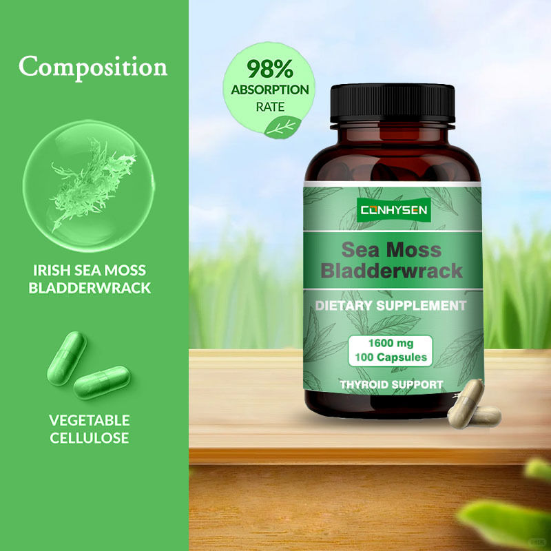 High Quality Sea Moss Capsules With Bladderwrack For Enjoy Overall Support Sea Moss Supplement