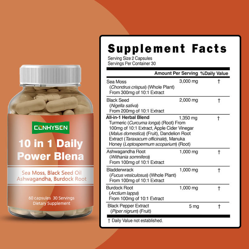 10-In-1 Daily Power Blena Sea Moss Capsules Boosts Emotional Balance With Ashwagandha