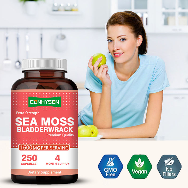 Wholesale Custom Extra Strength Sea Moss Capsules For Overall Support Dietary Supplement