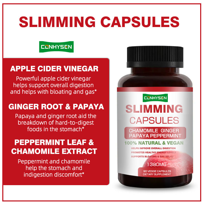 Factory Direct 100% Vegan Slimming Capsules With Chamomile Ginger Helps Improves Overall Digestion