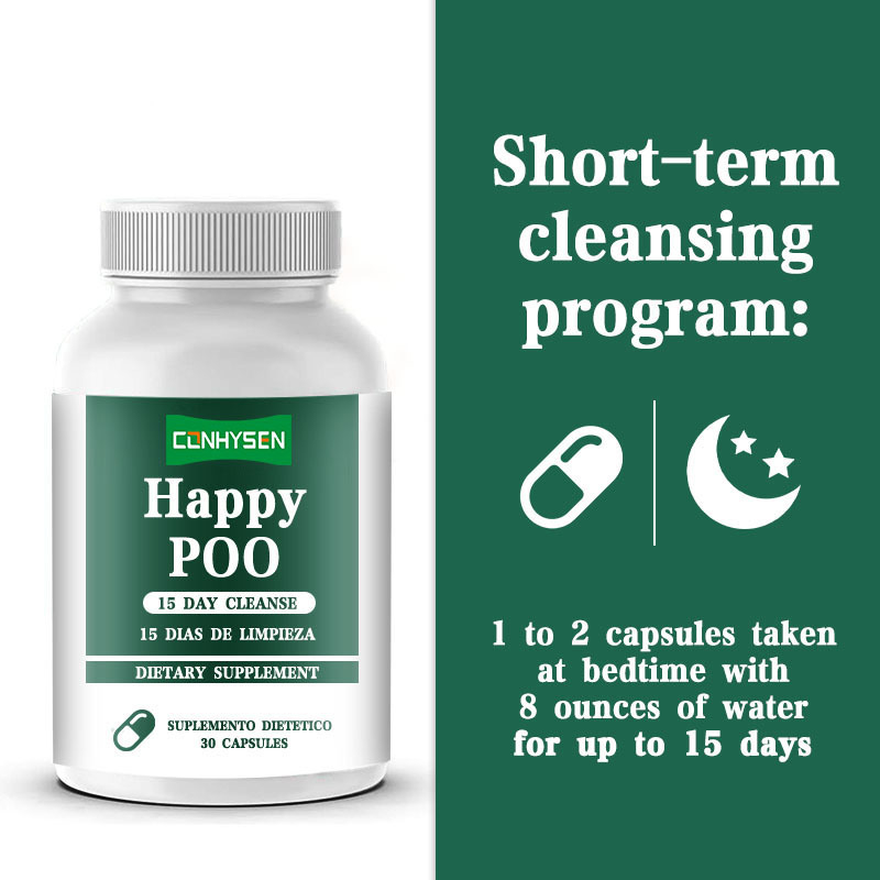 15 Day Cleanse Happy Poo Capsules Reduces Bloating and Constipation Slimming Products