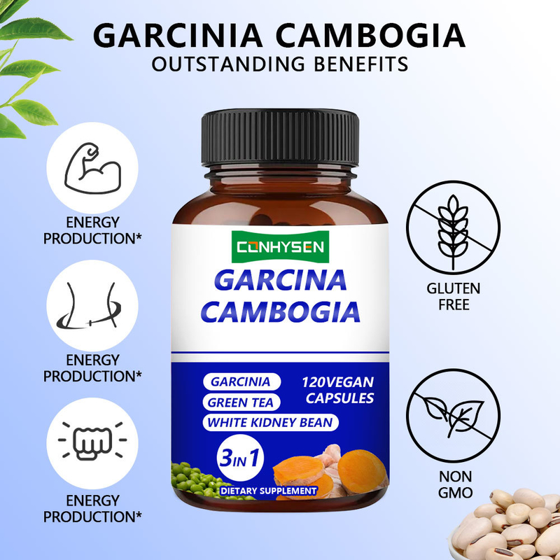 Private Labels Garcinia Cambogia Capsules 3-In-1 Supplement Supports Body Balance with Green Tea