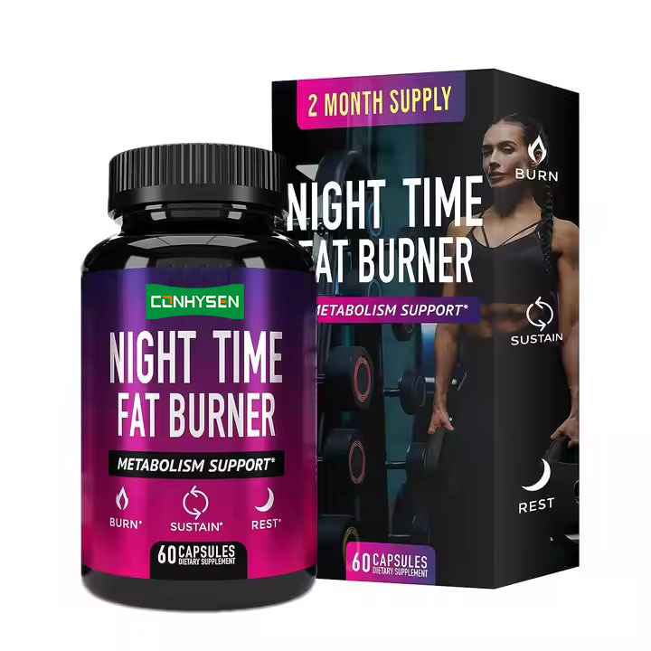 Custom Label Nighttime Fat Burner Metabolism Support Burn Calories Sleep Deeply Wake Refreshed