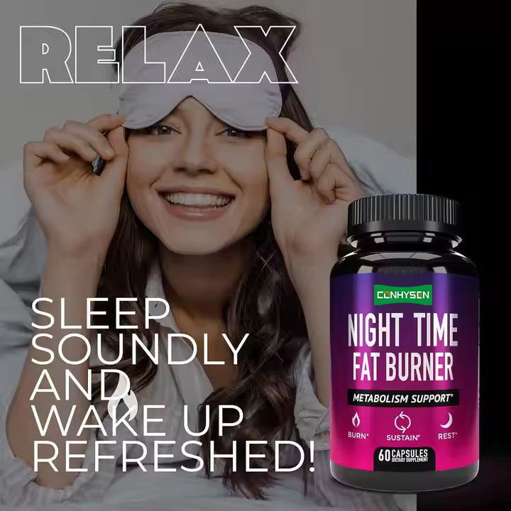Custom Label Nighttime Fat Burner Metabolism Support Burn Calories Sleep Deeply Wake Refreshed