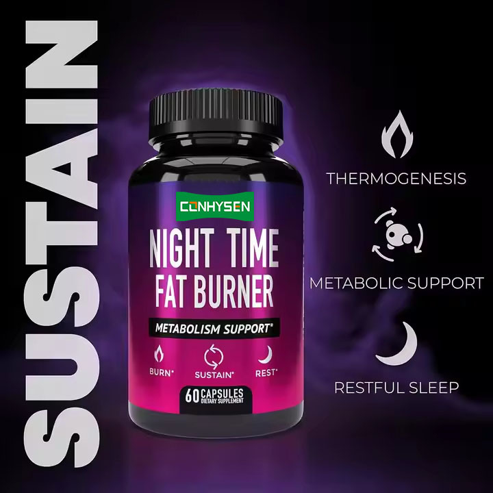 Custom Label Nighttime Fat Burner Metabolism Support Burn Calories Sleep Deeply Wake Refreshed