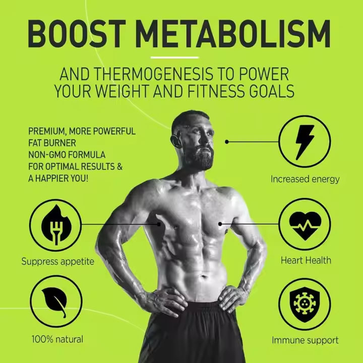 Premium Green Tea Fat Burner Natural Weight Loss Metabolism Booster Detox Support with Immune Energy Benefits