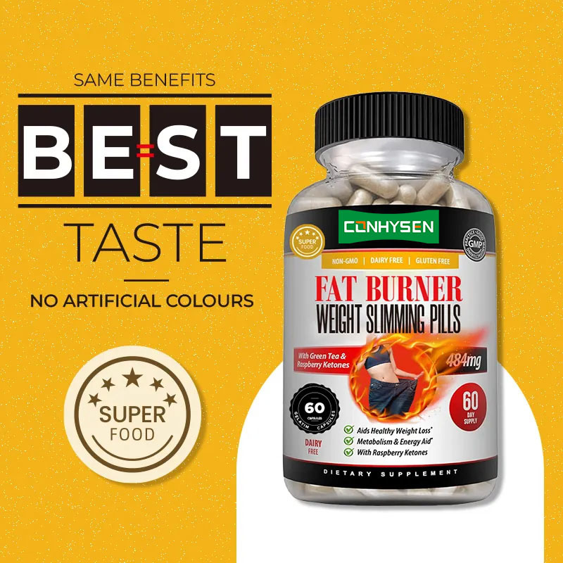 Premium Natural Fat Burner Capsules with Green Tea Raspberry Ketones Weight Management Support