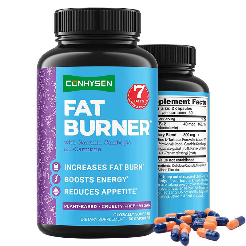 Private Label Fat Burners With Garcinia Cambogia and L-Carnitine Capsules Support Metabolism Booster Energy Capsules