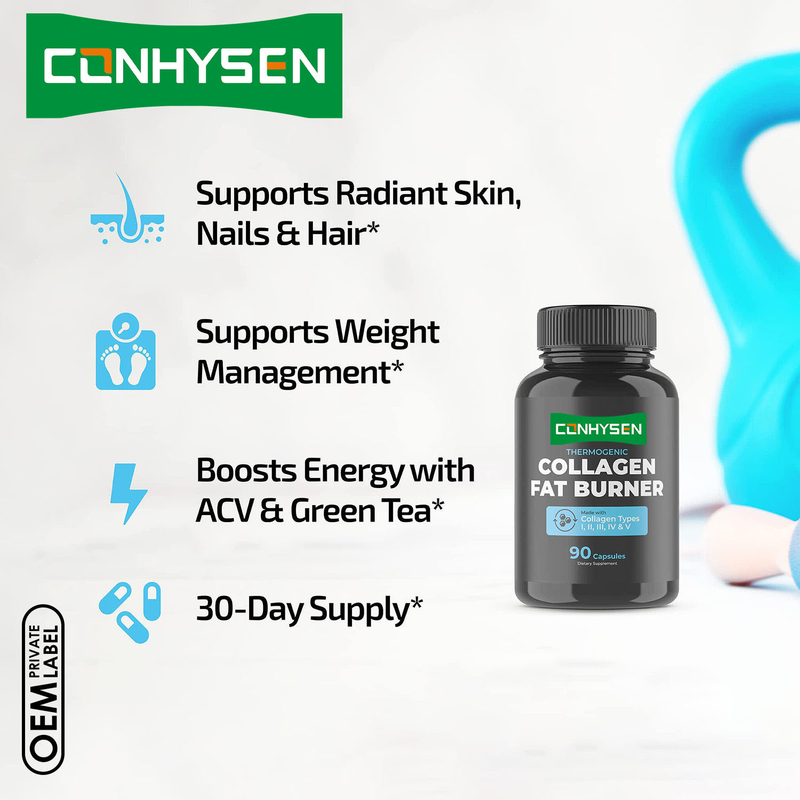 Custom Multi Collagen Peptides Capsules Fat Burner Supplements Appetite Suppressant Pill For Adults Anti Aging Collagen Pills