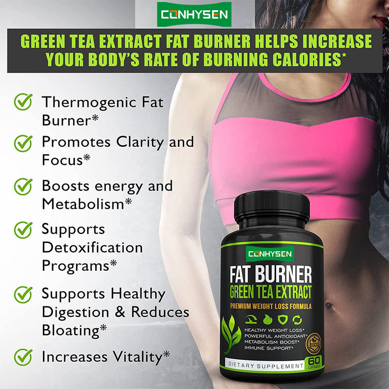 Organic Green Tea Extract Weight Loss Capsules With Green Coffee Bean Natural Slimming Fat Burner Supplements