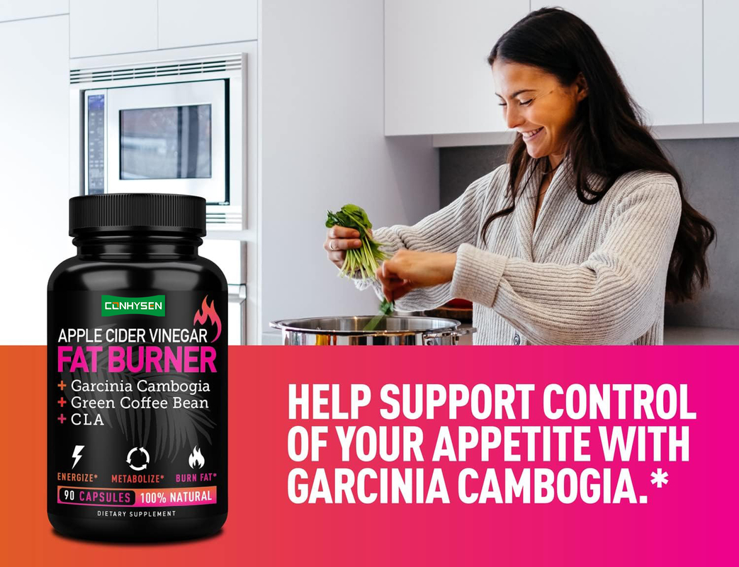 Apple Cider Vinegar Fat Burner with Garcinia Cambogia Green Coffee Bean Keto Paleo Friendly Appetite Control  Metabolism Support