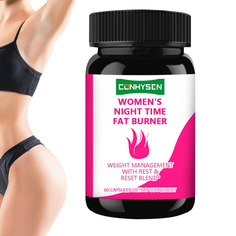 Private Labels Women's Night Time Fat Burner Capsules with Vitamin D Supports Digestion & Muscle Recovery