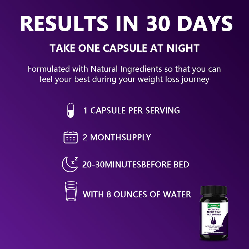 Hot Sale Women's Night Time Fat Burner Capsules Supports Healthy Blood Pressure & Calm Mood Slimming Capsules