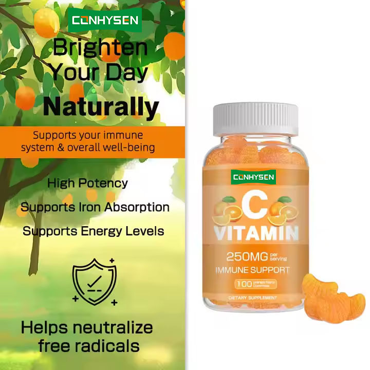OEM ODM Vitamin C Gummies 60 Boost Immunity System Vitamin Supplement for Adults Vitamin C Candy