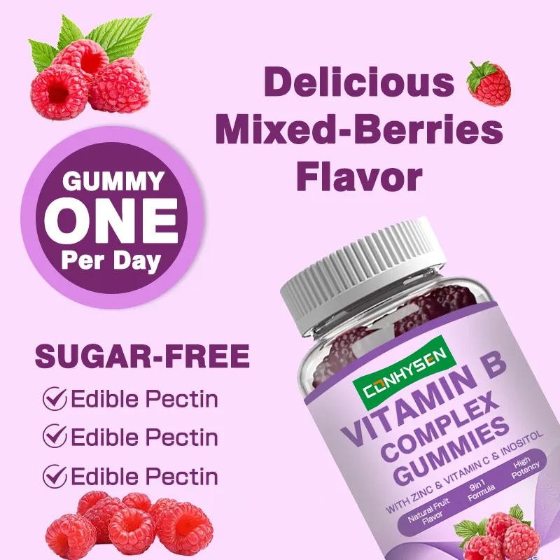 Vitamin B Complex Gummies for Immunity Booster Vitamin C Folate Dietary Supplement Vitamin B