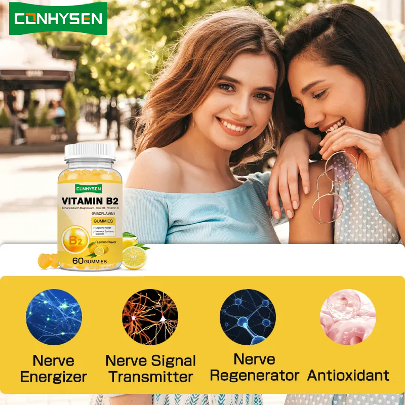 Vitamin B2 Gummies Boost Energy Metabolism Skin Support Eye Cellular Protection Vegan Friendly Riboflavin
