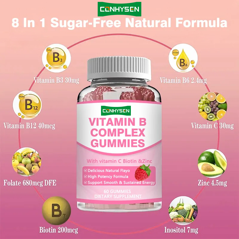 Vitamin B Complex Gummies High Potency B12 for Sustained Energy Immune Support Health Supplements