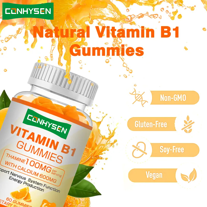Private Label Vitamin B1 Gummies Boosts Energy Promote Heart Health Maintain Overall Health Natural Supply