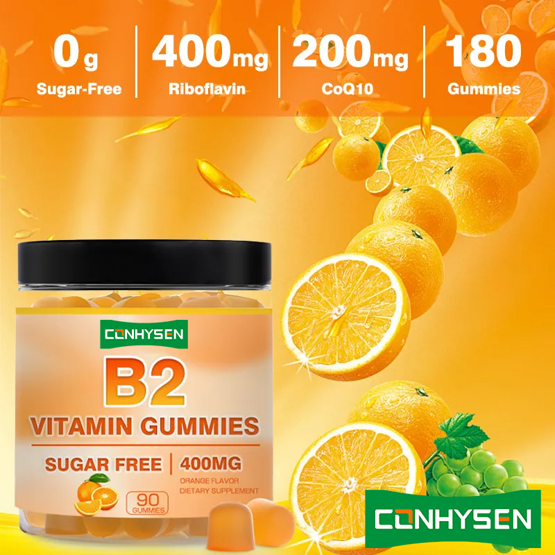 Premium Vitamin B2 Gummies with CoQ10 Boost Metabolism Supports Nervous System Health Supplements