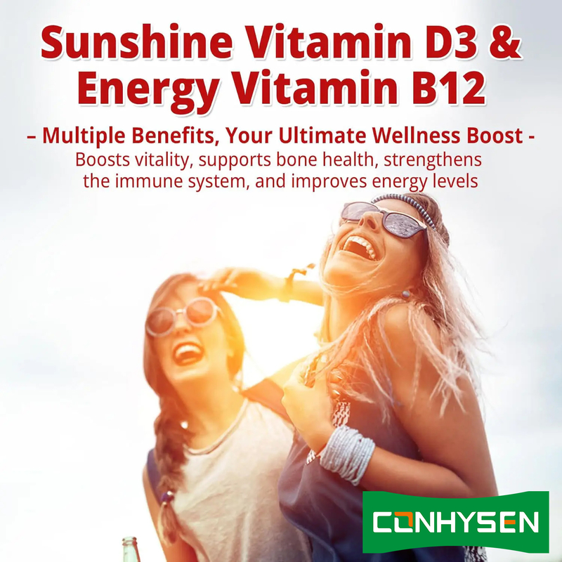 Factory Direct Sugar Free Promote Brain Vitality Overall Heart Health Vitamin D3 B12 Gummies
