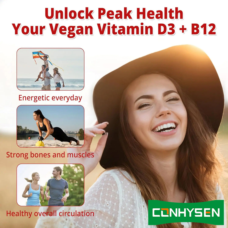 Factory Direct Sugar Free Promote Brain Vitality Overall Heart Health Vitamin D3 B12 Gummies