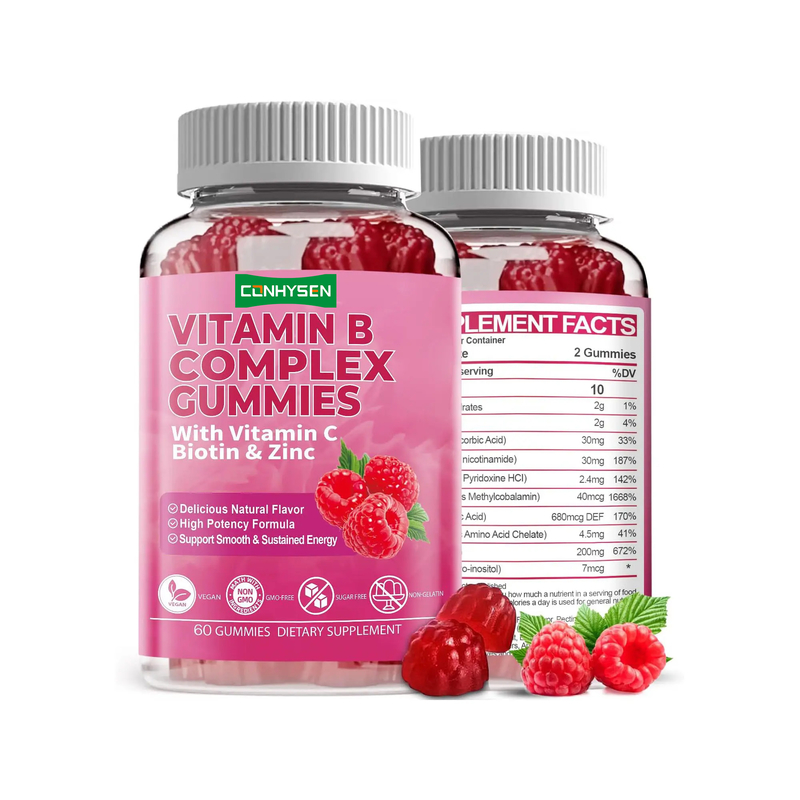 Vitamin B Complex Gummies with Vitamin B6 Natural Formula Support Healthy Immune System