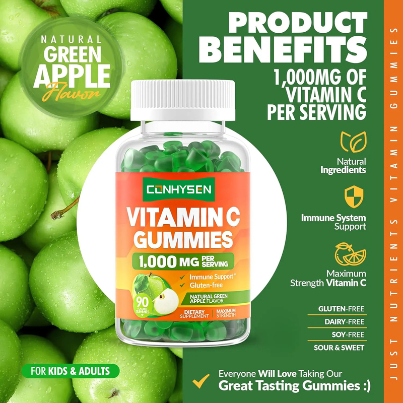 OEM Skin Whitening Adult Vitamin C Supplement for Child 1000mg Vitmain C Gummies