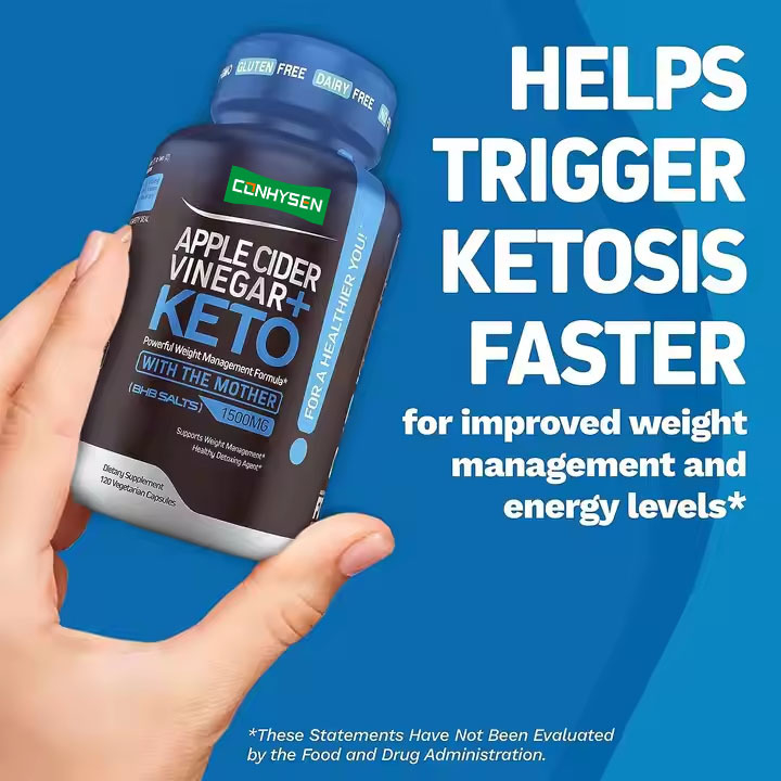 Private Label Supports Detoxifying Ketone ACV Capsules Advanced Weight Loss Pills and Apple Cider Vinegar Capsules