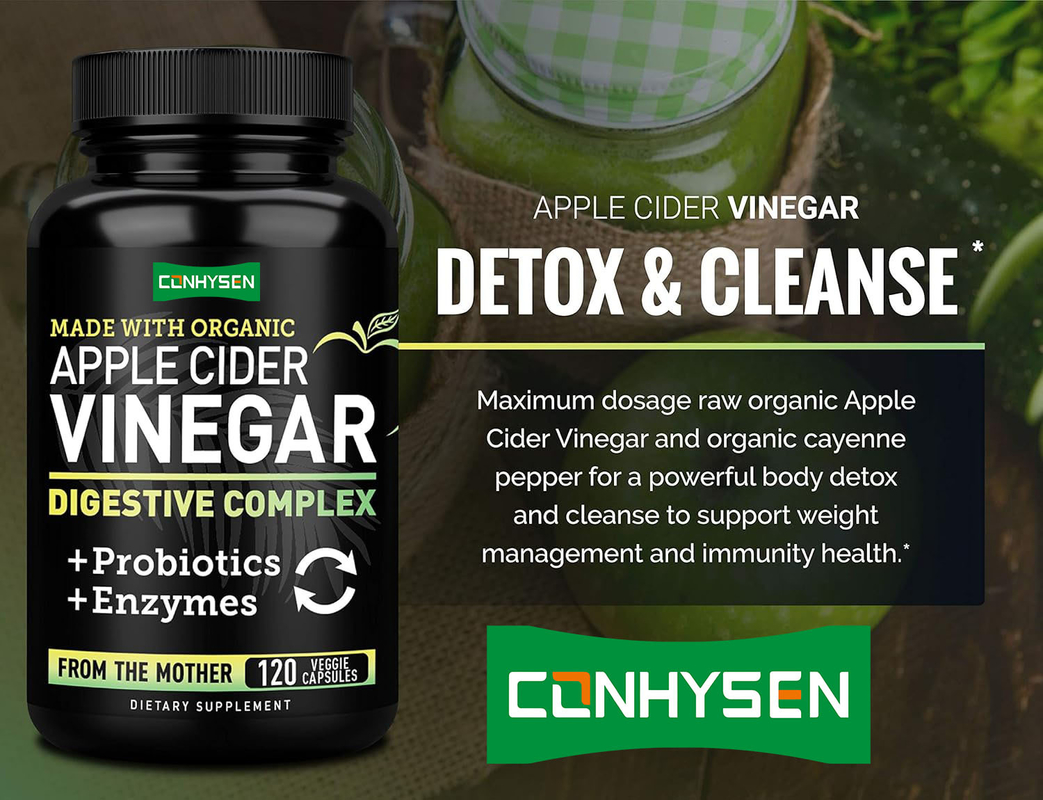 OEM/ODM Weight Loss ACV Capsules Apple Cider Vinegar Capsules Appetite Suppressant Apple Cider Vinegar Vitamin Enzyme Capsules
