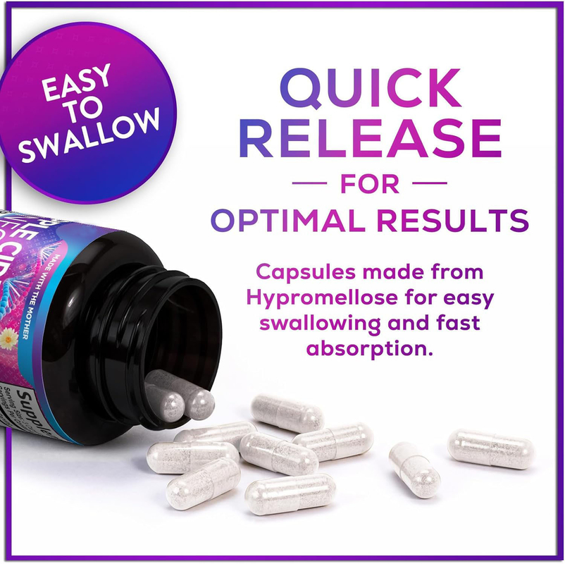 Apple Cider Vinegar Capsules Extra Strength Supports Healthy Digestion Jiont & Immune Support