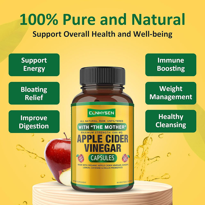 Private Label Promote Gut and Intestine Health Apple Cider Vinegar Capsule Promote Metabolism and Immune Boosting Capsule