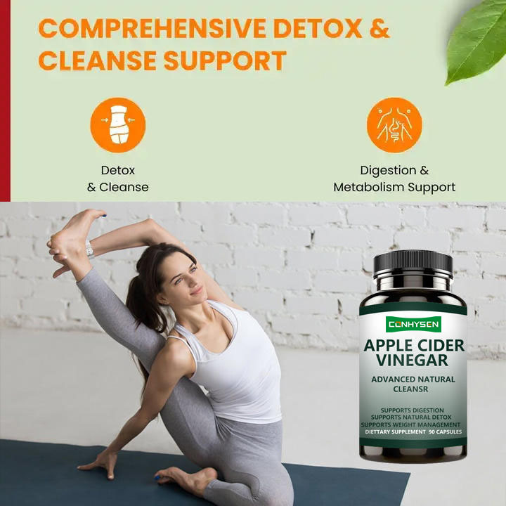 2025 OEM Custom Fat Burner Flat Tummy Slim Apple Cider Vinegar Capsules with ACV Supports Weight Loss for Women