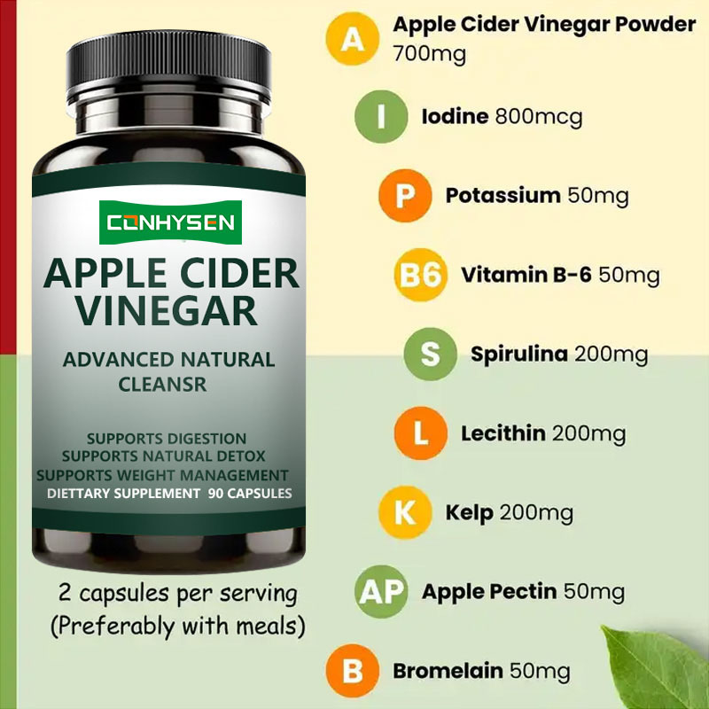 2025 OEM Custom Fat Burner Flat Tummy Slim Apple Cider Vinegar Capsules with ACV Supports Weight Loss for Women